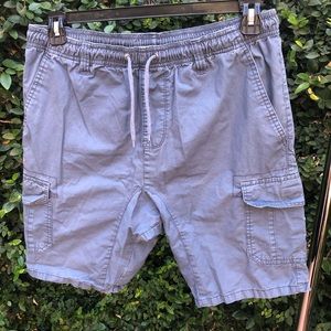 BURNSIDE size M navy blue canvas cargo shorts